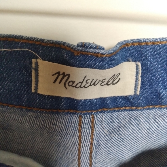 Madewell Light Wash Classic Straight Leg Step Hem Lightly Distressed Jeans 35 - Picture 8 of 13